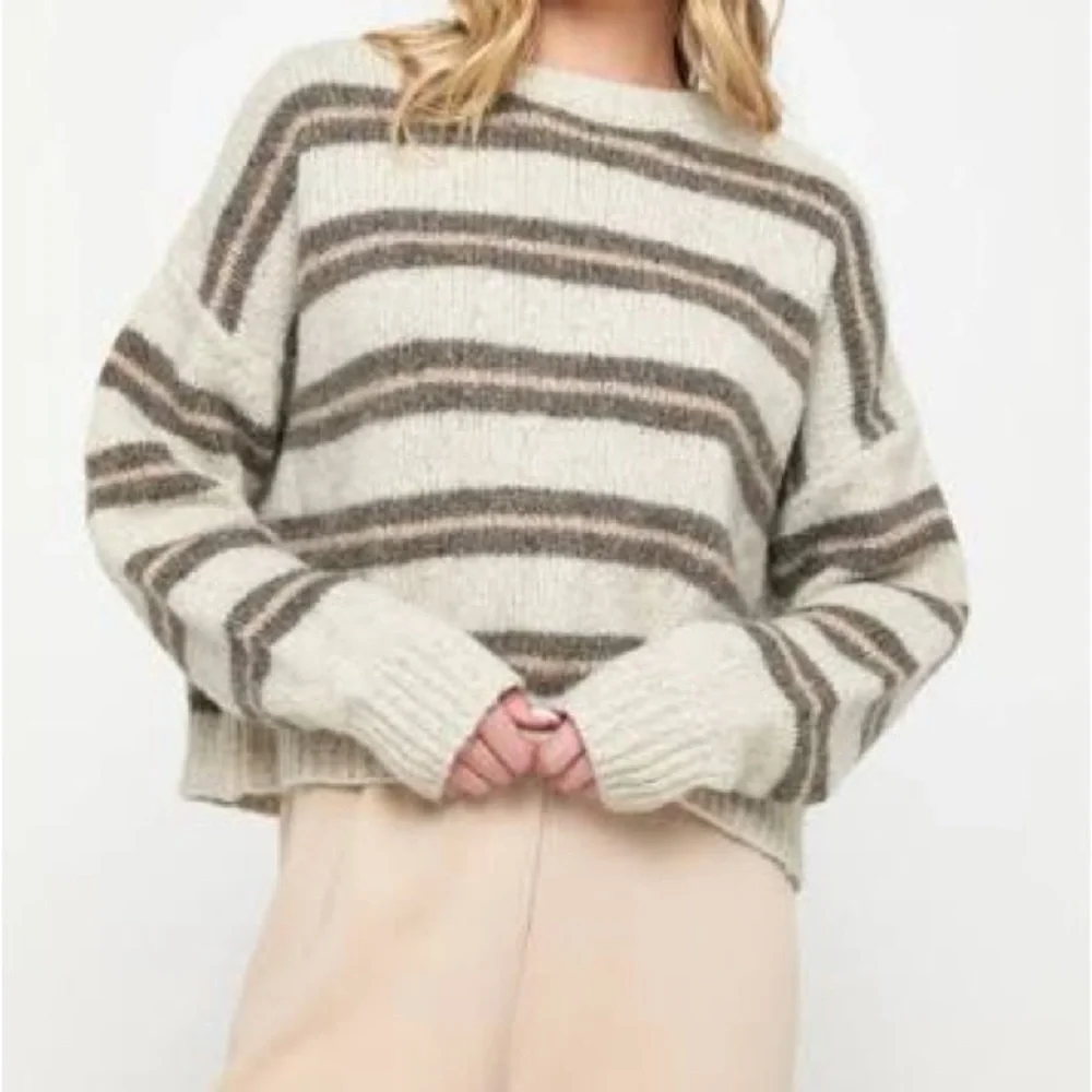 NWT Spiritual Gangster Evereve Wilder Women’s Striped Wool Knit Sweater — LARGE